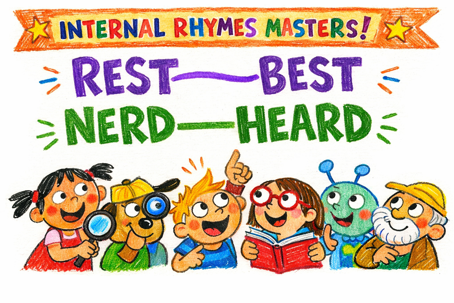 Internal rhyme visualization showing rhyming syllables within lines